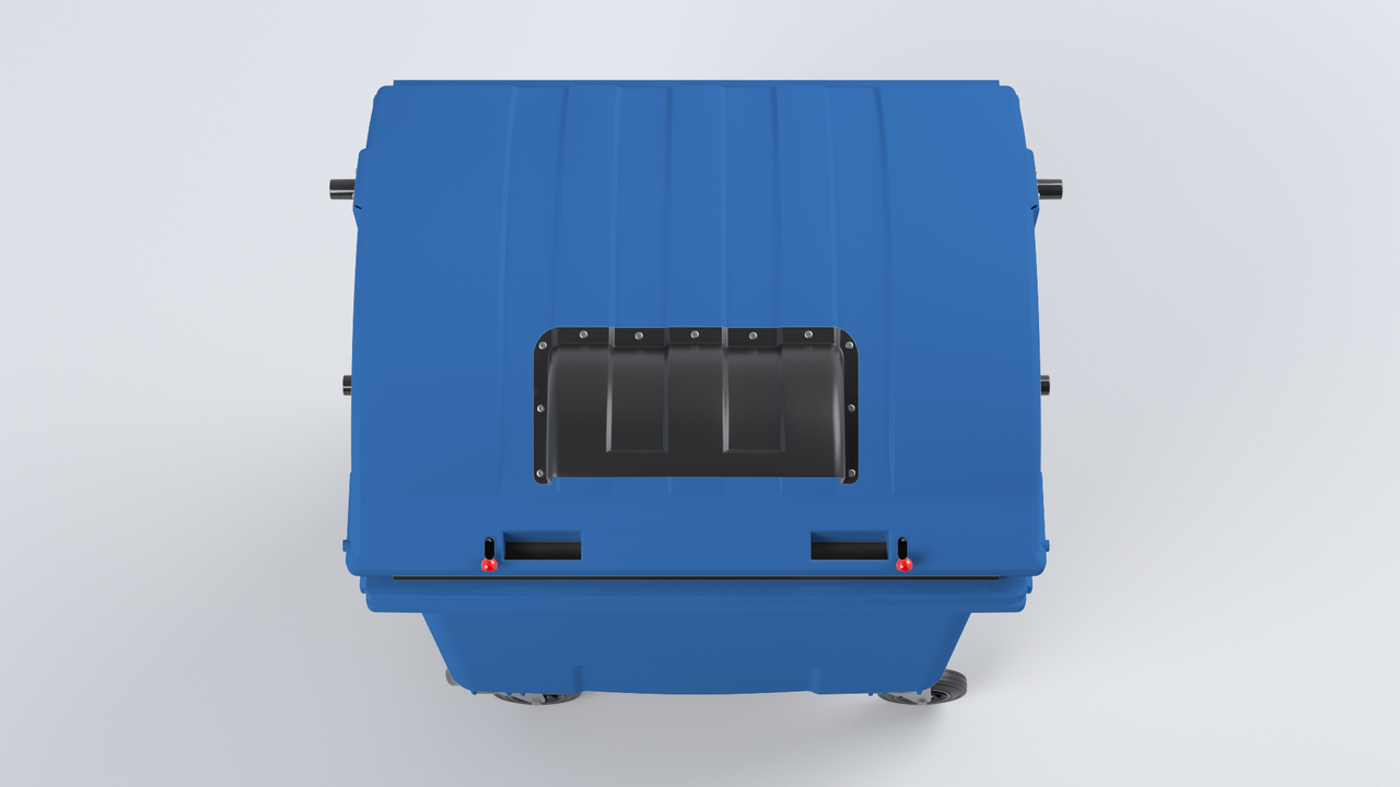 Контейнер для сміття пластиковий 1100 л.,блакитний CONTENUR з отворами під папір